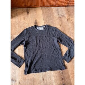 Faherty Charcoal Gray Organic Cotton Thermal Waffle Knit Top Size M